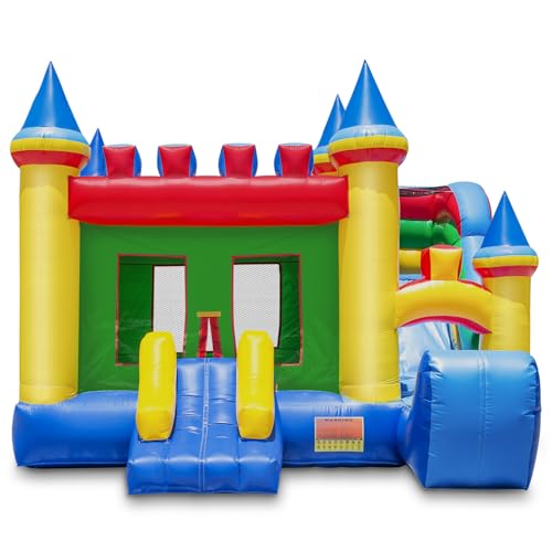 Cloud 9 Commercial Grade Castle Bounce House with Slide Multicolor