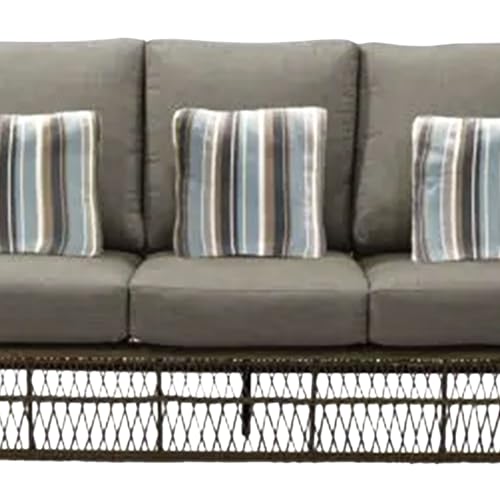 Four Seasons Courtyard Positano 3 Seater All Weather Wicker Loveseat Beige