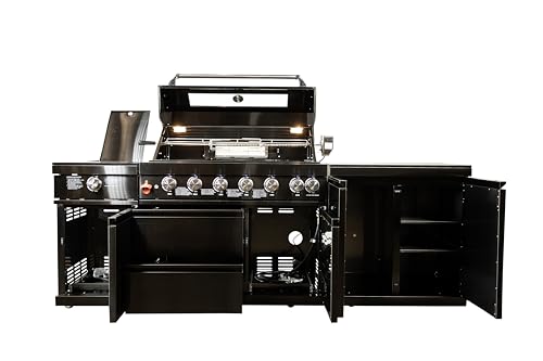 Luxuria Spas Flame Pro Series 6-Burner Modular Kitchen Black