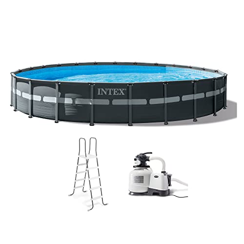 Intex Round Ultra XTR Frame Swimming Pool Set with Filter Pump Gray
