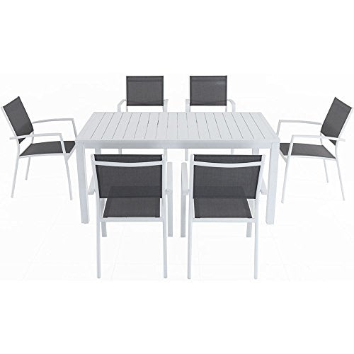 Hanover Del Mar 7-Piece Outdoor Dining Set Gray/White