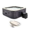 Intex PureSpa Plus Greystone Inflatable Square Outdoor Hot Tub Spa White