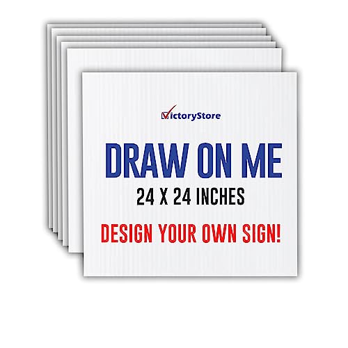 VictoryStore 24” x 24” Corrugated Plastic Blank Yard Signs White