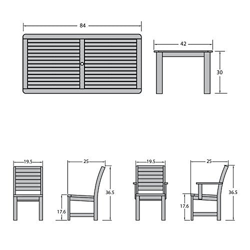 Highwood Weatherly 7pc Rectangular Dining Set 84" x 42" Federal Blue