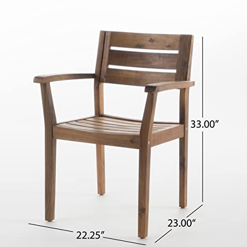 Christopher Knight Home Keth Outdoor 5 Piece Acacia Wood Dining Set Teak Finish