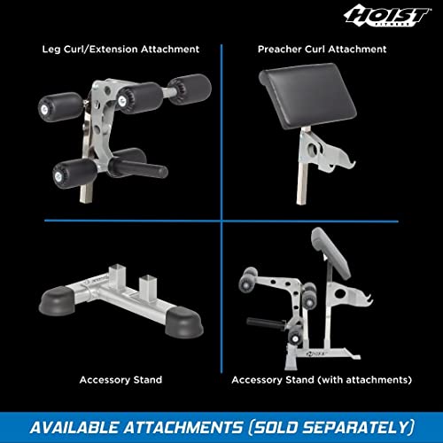 HOIST Fitness Olympic Weight Bench 7-Position Adjustable Full-Body Strength Training Bench Foldable