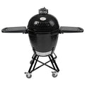 Primo All-in-One Kamado Round Grill with Cradle Shelves, Ash Tool and Lift Black