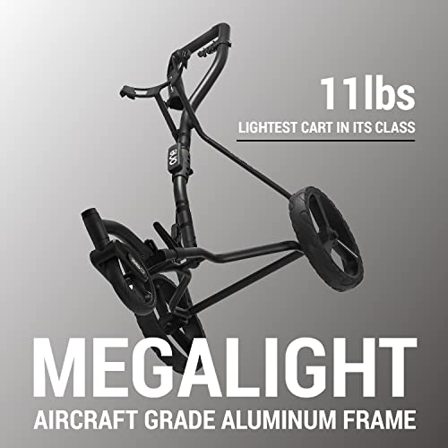 TGU Golf Push Cart - Swivel Front Wheel, 360 Rotating, 1-Step Folding, Aircraft Grade Frame, Clear Design Concept, Lightweight & Easy Handling (Black)