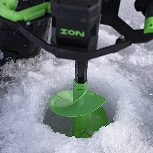 ION ICE FISHING Alpha Plus 8-Inch Gen 3 40V Lithium-ion Electric Ice Auger Green/Black
