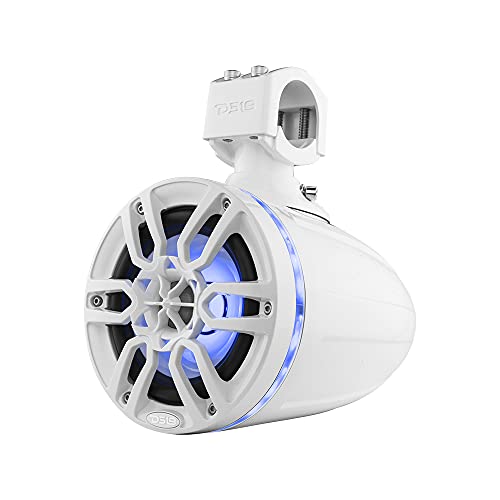 DS18 Hydro 6.5" Marine Towers with RGB LED Lights White