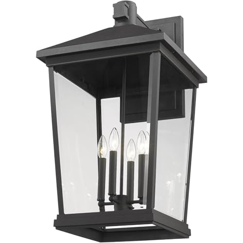 Z-Lite 4 Light Outdoor Wall Sconce Black