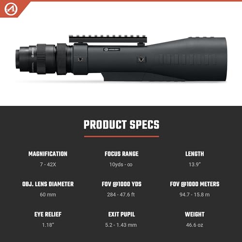 Athlon Optics Cronus Tactical G2 7-42X60 ED Spotting Scope Black