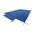 Blue Wave Rectangular In Ground Pool Safety Cover with Center Step Blue