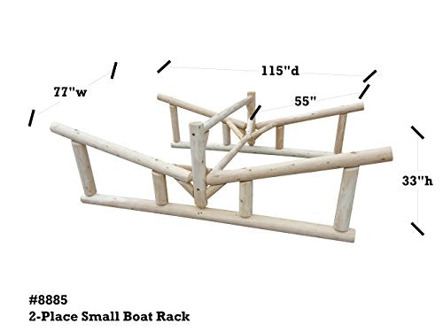 Log Kayak Rack 2-Place Canoe & Kayak Storage Rack Natural