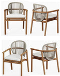 WholesaleTeak Grade-A Teak Wood Luxurious Solo Fensee Arm Chairs Set of 4 Teak