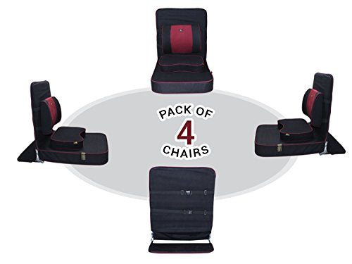 Friends Of Meditation XL Meditation & Yoga Chair with Back Support, Black, Pack of 4
