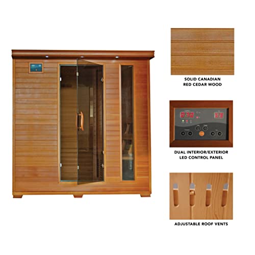 Blue Wave Radiant Saunas BSA1323 6 Cedar Carbon Infrared Sauna 5+ Person