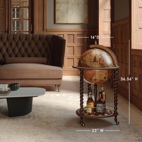 Waypoint Geographic Explora Bar Globe 16" Liquor Storage Mini Bar Honey Brown