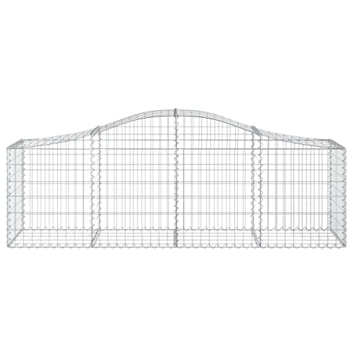 Arched Gabion Baskets 4 pcs 78.7"x19.7"x23.6"/31.5" Galvanized Iron - Outdoor & Indoor Self-Watering Planters, White/Black/Others