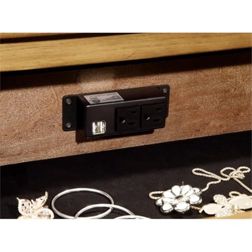 Furniture of America Sesco 2pc Elm Wood Bedroom Set Queen + Nightstand Brown