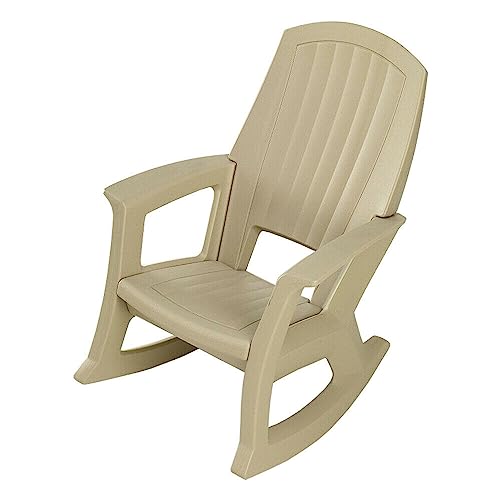 Semco Heavy-Duty All-Weather Plastic Rocking Chair Tan (4 Pack)