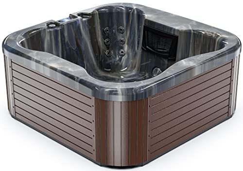 Luxuria Spas Augusta 4 Person 28-Jet Plug and Play Hot Tub Midnight Opal/Coffee