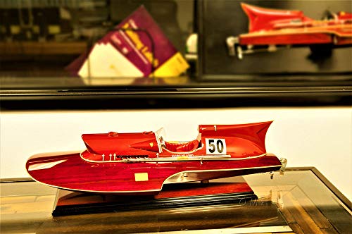 Old Modern Handicrafts Ferrari Hydroplane Wooden Model Medium Red