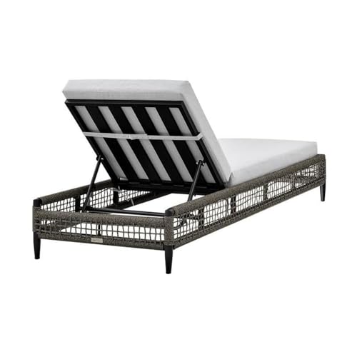 Armen Living Alegria Outdoor Aluminum Adjustable Chaise Lounge Chair Black