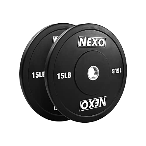 NEXO Fitness Bumper Plate Set - Premium Matte Black Finish - Cross Training Weight Plates