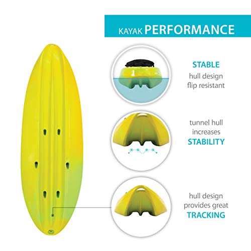 Lifetime Manta 100 Tandem Kayak with Paddles Yellow/Lime 10-Foot