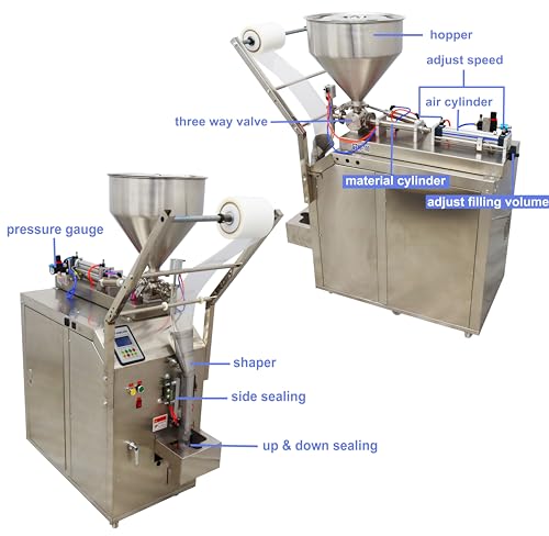 PreAsion Automatic Liquid Paste Filling Sealing Machine Stainless Steel 3-Inch Wide