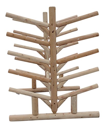 Log Kayak Rack 10 Place SUP Surfboard Rack Unfinished
