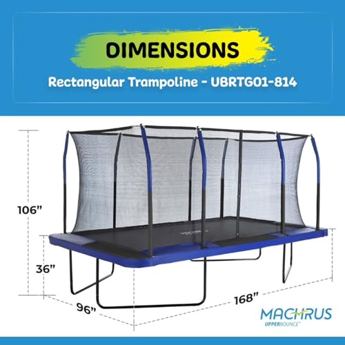 Upper Bounce Rectangular Trampoline Set with Enclosure Blue/Black