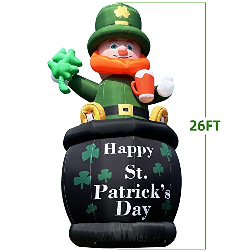 OZIS 26FT St. Patrick's Day Inflatable Leprechaun Outdoor Decoration