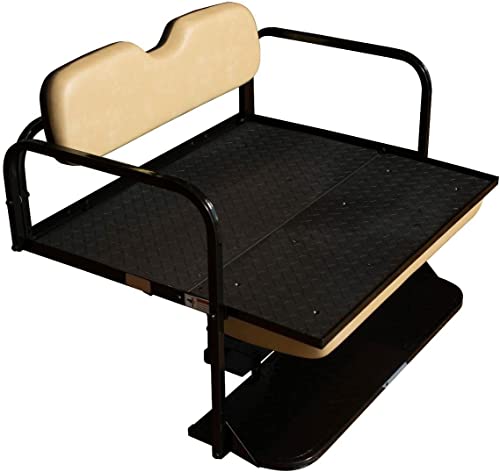Performance Plus Carts EZGO RXV Golf Cart Flip Folding Rear Seat Kit Stone Black