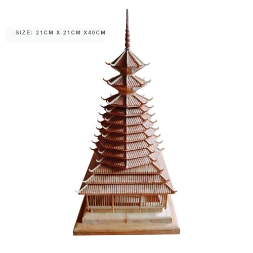 Okjew Octagonal Drum-Tower Pure Wood Model