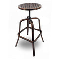 Modern Home Set of 4 Neptune Rotating Adjustable Height Cast Aluminum Outdoor Chair/Bar Stool Copper