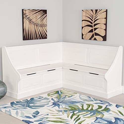 Linon Harris White Corner Breakfast Nook