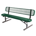COATEDOUTDOORFURNITURE Heavy-Duty Portable Outdoor Bench Commercial-Grade Textured Green