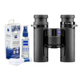 ZEISS SFL 10x30 Binoculars Black - Compact, High Light Transmission for Bird Watching, Bundle with Microfiber Lens Care Kit