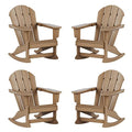WO WESTIN OUTDOOR Classic Patio Rocking Chair Set of 4 PCS Weathered Wood