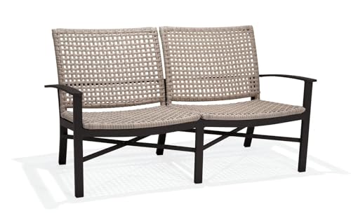 Winston Jasper Loveseat Textured Pewter Frame Finish/Beechwood Weave