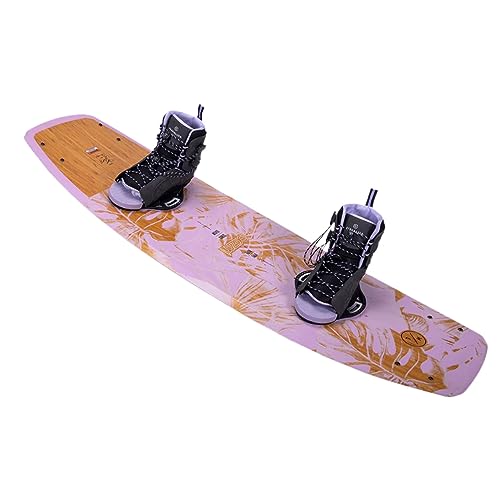 Hyperlite Prizm Womens Wakeboard 134 W/Syn Bindings Pink/Wood Grain 134cm/(4-8.5)