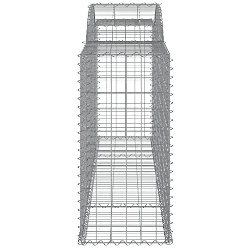Arched Gabion Baskets 2 pcs 118.1"x19.7"x39.4"/47.2" Galvanized Iron for Outdoor Plants White Black Other