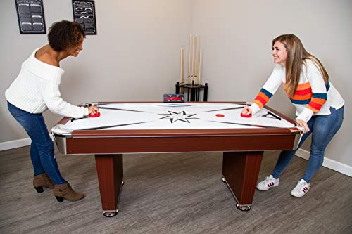 Hathaway Midtown 6' Air Hockey Family Game Table Cherry Wood