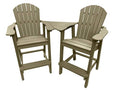 Phat Tommy Recycled Poly Resin Balcony Chair Settee with Removable Side Table Weatherwood