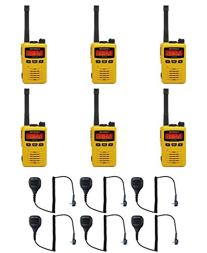 SR-Moto MEVX-S24-YL Yellow UHF Portable Radio 403-470MHz 3W 256 Channel (6 Pack)