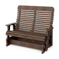 Wildridge Signature Double Glider Outdoor Weather Resistant Poly Bench Tudor Brown