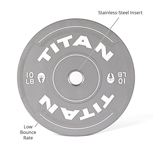 Titan Fitness 230 LB EZ-Grip Olympic Bumper Plates Set for Weightlifting and Strength Training