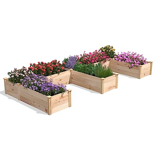 Greenes Fence Premium Cedar E-Shaped Raised Garden Bed 6' x 14' Brown